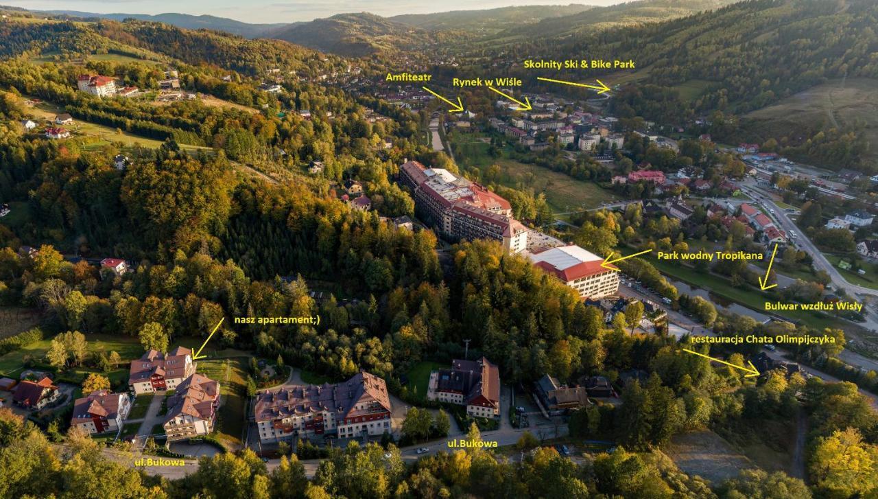 Na Bukowej, Apartament Widokowy Z Duzym Tarasem Wisła Extérieur photo
